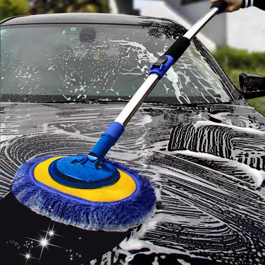 🚗 50% RABATT! 🧽 Slitstark Teleskopisk Biltvättmopp i Aluminium – Långt Skaft, Mjuk Mikrofiber & Skonsam Mot Lack ✨