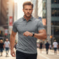 💎 50 % RABATT! 💎 Snabbtorkande T-shirt med krage och korta ärmar för män – atletisk passform, skrynkelfri och perfekt för jobbet eller helgen 👕
