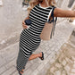 👗 60% RABATT! ✨ Ärmlös Randig Ribbstickad Klänning – Figurnära, Bekväm & Perfekt för Sommar & Vardag 🌸