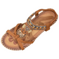 Damers bohemiska pärlplatta sandaler