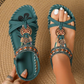 Damers bohemiska pärlplatta sandaler