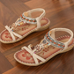 Damers bohemiska pärlplatta sandaler