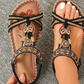 Damers bohemiska pärlplatta sandaler