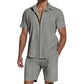 👕 50% RABATT NU! ☀️ Summer Casual Breathable 2-Piece Set for Men – Coordinerad & Bekväm – Perfekt för Strand, Semester & Vardag – Andningsbart Linne 🌊
