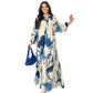 🌸💃 Blommig klänning för kvinnor Maxi med v-flame urringning