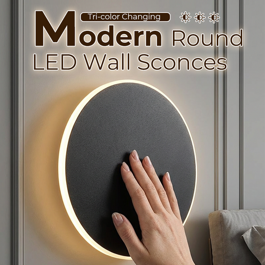 💡 50% RABATT 🌙 | Modern Rund LED-vägglampa – Touchkontroll & Justerbar Belysning