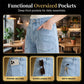 🌸 50% OFF NOW! 🌸Casual Barrel Leg Jeans with Patch Pockets