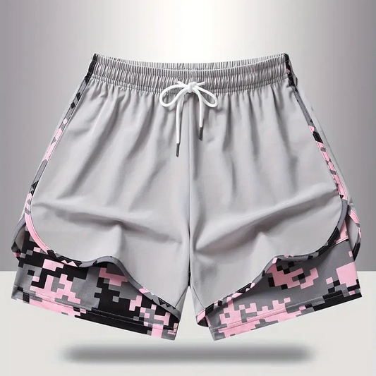 Damavslappnad sportshorts med inbyggt underlägg