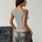👚 50% RABATT ✨ | Ribbad Linne – Justerbart Spänne & Slim-fit