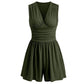 👗Dam Ärmlös V-ringad Jumpsuit med Rynkad Midja