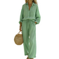 👗 50 % RABATT NU! ☀️ Elegant tvådelat set i linneimitation för dam – andas, avslappnad passform och justerbar midja 🌿