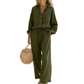 👗 50 % RABATT NU! ☀️ Elegant tvådelat set i linneimitation för dam – andas, avslappnad passform och justerbar midja 🌿