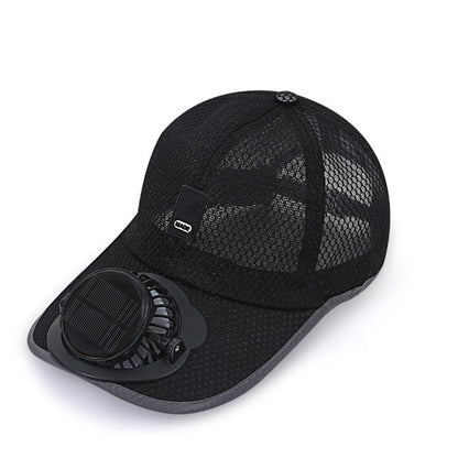 🌞 50% RABATT NU! 🍃 Andningsbar Baseballkeps med Solfläkt – Dubbel Strömkälla, 360° Justerbar Fläkt & UPF50+ Skydd 🧢