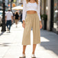 👖 50% RABATT NU!✨ Dam Hög Midja Rökta Vida Ben Byxor – Retro Chic & Otroligt Bekväma – Kontor & Casual Essential 🍂