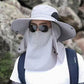 Vandringshatt med UPF 50+ – bred brätte, avtagbar ansiktsmask & ventilationshål ⛰️🧢