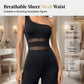 Jumpsuit med en axel, mesh-midja & vida ben – elegant, figursydd & flödande ✨👗