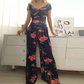 🔥💐SISTA DAGEN 50% RABATT!!💕 Dam Elegant Off-Shoulder Jumpsuit med Vida Ben