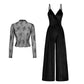 2-Delat Set med Sammet Jumpsuit & Spetstopp