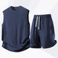 Set med linne och shorts i ledig sportstil för män