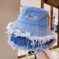 ⏳Begränsad tid 50% rabatt⏰ Snygg Lagd Fransat Denim Solskyddshatt 👒