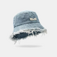 ⏳Begränsad tid 50% rabatt⏰ Snygg Lagd Fransat Denim Solskyddshatt 👒