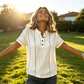 👚 50% RABATT! 🌸 Avslappnad Damtopp med Kort Ärm – Lätt Tyg, Ledig Passform & Perfekt För En Avslappnad Sommarkänsla ☀️