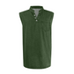 👕 50% RABATT NU! ✨ Retro Style Sleeveless T-Shirt with Three Buttons – Vintage Washed & Klassisk Henleykrage – Perfekt för Sommar & Ledig Stil ☀️
