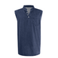 👕 50% RABATT NU! ✨ Retro Style Sleeveless T-Shirt with Three Buttons – Vintage Washed & Klassisk Henleykrage – Perfekt för Sommar & Ledig Stil ☀️