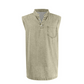 👕 50% RABATT NU! ✨ Retro Style Sleeveless T-Shirt with Three Buttons – Vintage Washed & Klassisk Henleykrage – Perfekt för Sommar & Ledig Stil ☀️