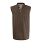 👕 50% RABATT NU! ✨ Retro Style Sleeveless T-Shirt with Three Buttons – Vintage Washed & Klassisk Henleykrage – Perfekt för Sommar & Ledig Stil ☀️
