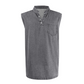 👕 50% RABATT NU! ✨ Retro Style Sleeveless T-Shirt with Three Buttons – Vintage Washed & Klassisk Henleykrage – Perfekt för Sommar & Ledig Stil ☀️
