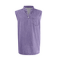 👕 50% RABATT NU! ✨ Retro Style Sleeveless T-Shirt with Three Buttons – Vintage Washed & Klassisk Henleykrage – Perfekt för Sommar & Ledig Stil ☀️