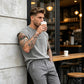 Vintage Wash Lös Passform Gym Muscle Tee