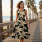 👗 50% RABATT NU! 🌸 Damklänning Casual Tryckt Flowy Midi – Lätt, Avslappnad Passform & Perfekt för Strand, Brunch eller Vardag ☀️