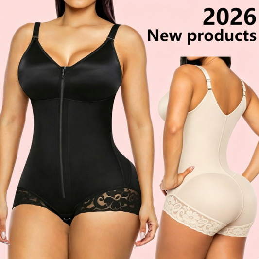 Shapewear bodysuit – magkontroll med frontzip, 360° kompression & avtagbara axelband 👗💪