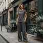 👚 50% RABATT! 🌸 Dam Casual Tvådelad med Kontrastdetaljer – Avslappnad Look, Lätt Tyg & Perfekt För En Snygg, Bekväm Sommarstil 💃