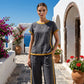 👚 50% RABATT! 🌸 Dam Casual Tvådelad med Kontrastdetaljer – Avslappnad Look, Lätt Tyg & Perfekt För En Snygg, Bekväm Sommarstil 💃