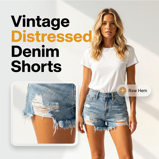 Vintage Slitna Denimshorts