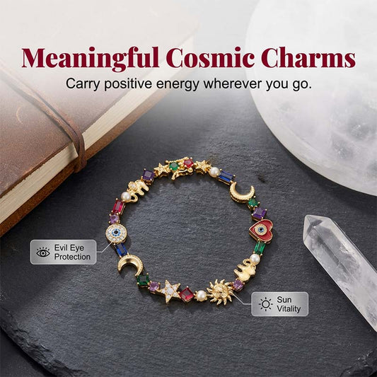 ⭐Där Stjärna och Måne Möts 🌙 Magiskt Himmelskt Berlockarmbandarmband