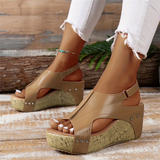 Dam Peep-Toe Kilklack Plattform Sandaler