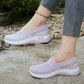 Dam andningsbara mesh slip-on skor – halksäker, stötdämpande & ultralätt 👟💨