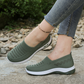 Dam andningsbara mesh slip-on skor – halksäker, stötdämpande & ultralätt 👟💨