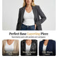 👚 50% RABATT! ✨ Dam V-ringad ribbad linnetop – Slimmad passform, mjuk bomull & perfekt för lager på lager eller solo 🌸