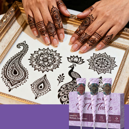 Komplett 3-Färgs Henna Tatueringskit