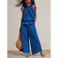 👗 50% RABATT NU! 🌺 Kvinnors 2-delat Ärmlöst Set – Smockad Halsringning Topp + Vida Byxor – Luftig Semesterstil, Mjuk & Andningsbar ✨