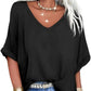 👚 50% RABATT NU!🌿 Dam Casual V-ringad Topp – Mjuk Bomull & Lös Passform – Andningsbar Vardaglig Chic Blus ☁️
