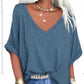 👚 50% RABATT NU!🌿 Dam Casual V-ringad Topp – Mjuk Bomull & Lös Passform – Andningsbar Vardaglig Chic Blus ☁️