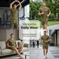 Herr Waffelstickat Set – Kortärmad T-shirt & Shorts, Andningsbart Tyg, Ledig Passform 👕🩳