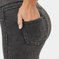 🔥🎁Nyhet 50 % RABATT🔥Casual-leggings i stretchig denim med hög midja och bakfickor