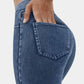 🔥🎁Nyhet 50 % RABATT🔥Casual-leggings i stretchig denim med hög midja och bakfickor